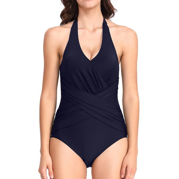 wholesale womens one piece backless halter swimsuit fashion solid color cross elegant swimwear conservative bikini, White;black
wholesale womens one piece backless halter swimsuit fashion solid color cross elegant swimwear conservative bikini, White;black