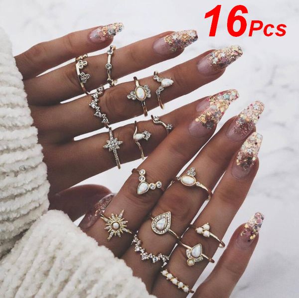 punk rings set for women 16pcs/set anel crown crystal silver midi finger rings boho women jewelry knuckle ring set jewelry acc027, Golden;silver
punk rings set for women 16pcs/set anel crown crystal silver midi finger rings boho women jewelry knuckle ring set jewelry acc027, Golden;silver