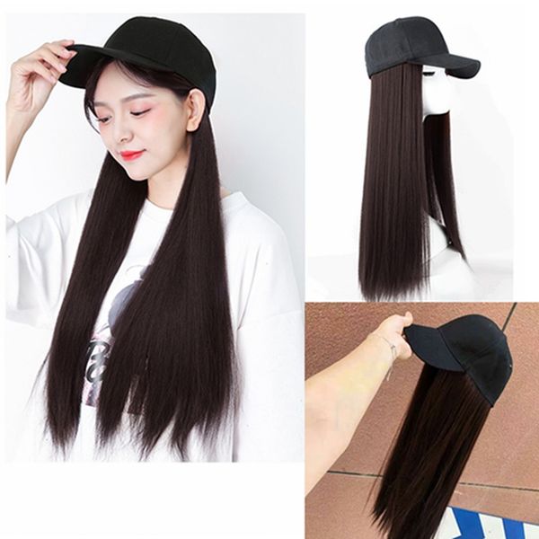women's baseball cap style wig long straight hair with baseball hat, instagram fashion chemical fiber wig with hat, more convenient to, Black
women's baseball cap style wig long straight hair with baseball hat, instagram fashion chemical fiber wig with hat, more convenient to, Black