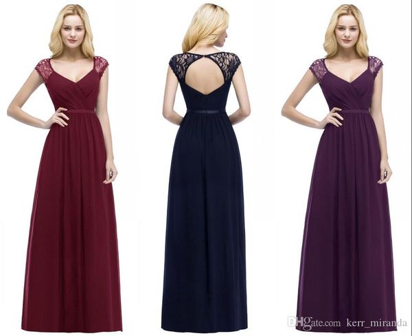 new cap sleeves navy blue chiffon long bridesmaid dresses lace ruched hollow back floor length wedding guest maid of honor prom gowns, White;pink
new cap sleeves navy blue chiffon long bridesmaid dresses lace ruched hollow back floor length wedding guest maid of honor prom gowns, White;pink