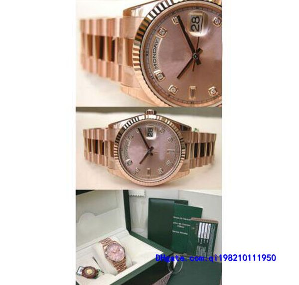 wristwatches with original box casual modern men's watches day-date president 118235 18k gold pink diamond dial 36mm watch, Slivery;brown
wristwatches with original box casual modern men's watches day-date president 118235 18k gold pink diamond dial 36mm watch, Slivery;brown