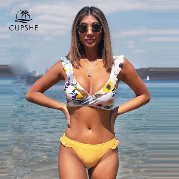 cupshe ruffled цветочные wrap v-образным вырезом бикини наборы sexy lace up бикини купальник две пьесы купальники женщин 2020 пляж купальный, White;black
cupshe ruffled цветочные wrap v-образным вырезом бикини наборы sexy lace up бикини купальник две пьесы купальники женщин 2020 пляж купальный, White;black