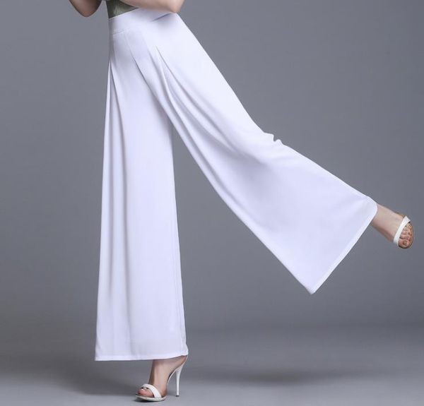 ladies fashion pants straight full length womens wide leg high waist chiffon pants summer thin trousers loose plus size, Black;white
ladies fashion pants straight full length womens wide leg high waist chiffon pants summer thin trousers loose plus size, Black;white