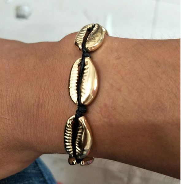 2019 creative accessories metal alloy shell bracelet personality wild hand knotted shell bracelet women's and men's gift, Black
2019 creative accessories metal alloy shell bracelet personality wild hand knotted shell bracelet women's and men's gift, Black