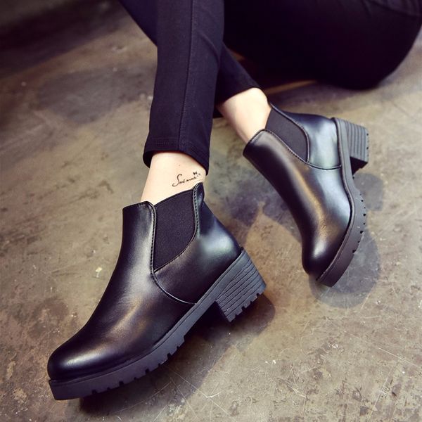 winter boots women leather low flat block heel ankle boots shoes waterproof black platform block heel shoes
winter boots women leather low flat block heel ankle boots shoes waterproof black platform block heel shoes