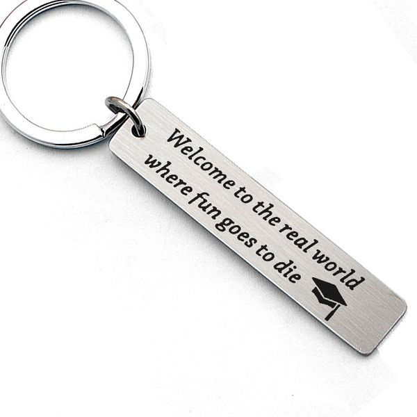 graduation gift stainless steel lettering key buckle welcome to the real world, Slivery;golden
graduation gift stainless steel lettering key buckle welcome to the real world, Slivery;golden