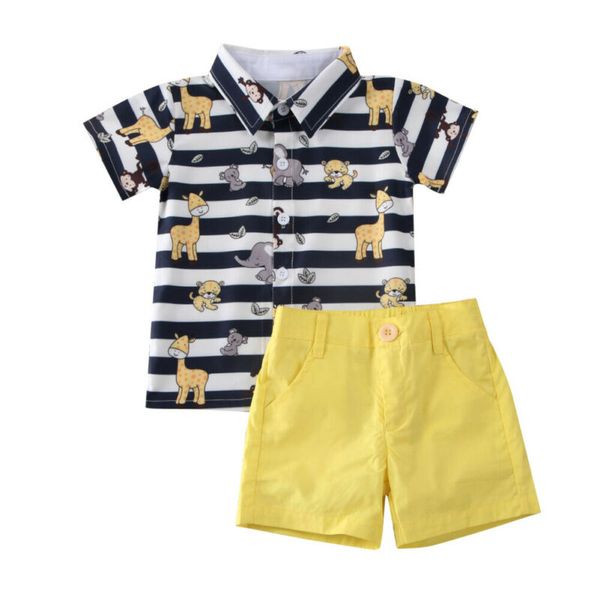 2PCS Kid Baby Boy Animal Print Tops Short Sleeve T shirt+Solid Short Pants Set Summer Gentleman Clothes
2PCS Kid Baby Boy Animal Print Tops Short Sleeve T shirt+Solid Short Pants Set Summer Gentleman Clothes