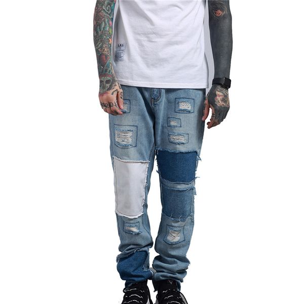 moruancle fashion hi street мужские рваные джинсовые брюки с пэчворком проблемные залатанные джинсовые брюки для мужчин с каблуками, Blue
moruancle fashion hi street мужские рваные джинсовые брюки с пэчворком проблемные залатанные джинсовые брюки для мужчин с каблуками, Blue
