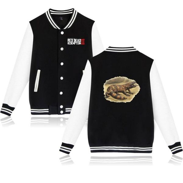 red dead red emption2 dead wild 2 lizard men and women baseball uniform jacket, Black;brown
red dead red emption2 dead wild 2 lizard men and women baseball uniform jacket, Black;brown