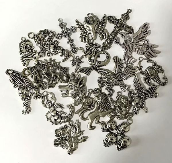 20 pcs classic alloy color biker mixed totem pendant fashion men's punk jewelry gift, Silver
20 pcs classic alloy color biker mixed totem pendant fashion men's punk jewelry gift, Silver