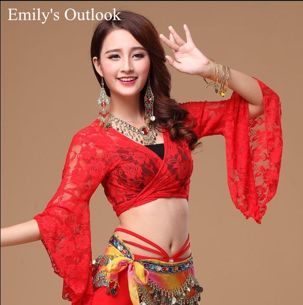 13 colors women belly dance bandage long-sleeve wrap tribal lace costume v neck choli red black pink ing, Black;red
13 colors women belly dance bandage long-sleeve wrap tribal lace costume v neck choli red black pink ing, Black;red