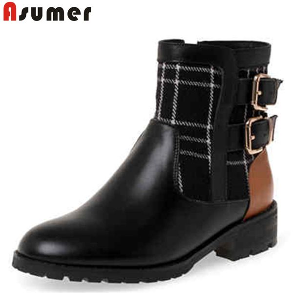 asumer plus size 34-42 new genuine leather boots buckle round toe autumn winter ladies boots patchwork female ankle, Black
asumer plus size 34-42 new genuine leather boots buckle round toe autumn winter ladies boots patchwork female ankle, Black