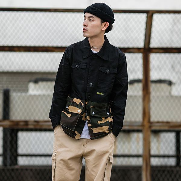 multi-pocket splicing tooling jacket male harajuku front pockets camouflage jacket streetwear 2019 hip hop fashion casual coats, Black;brown
multi-pocket splicing tooling jacket male harajuku front pockets camouflage jacket streetwear 2019 hip hop fashion casual coats, Black;brown