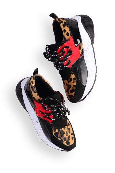 bambi black leopard women 's sneaker h06010168