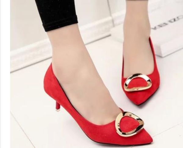 2019 women's shoes in spring and autumn with new style middle heel fine heel pointed end suede @1021, Black
2019 women's shoes in spring and autumn with new style middle heel fine heel pointed end suede @1021, Black