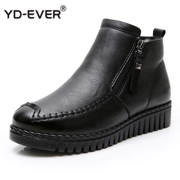 women snow boots winter flat heels ankle boots women warm platform shoes genuine leather thick wool fur booties, Black
women snow boots winter flat heels ankle boots women warm platform shoes genuine leather thick wool fur booties, Black