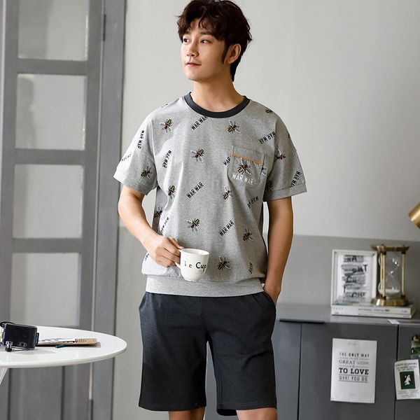 plus size l - 3xl sleepwear men's pajamas set summer 2020 new print bee an sheer shorts sleepwear cottonlounge pajama sets, Black;brown
plus size l - 3xl sleepwear men's pajamas set summer 2020 new print bee an sheer shorts sleepwear cottonlounge pajama sets, Black;brown