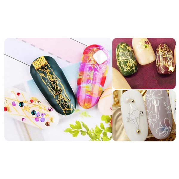nail strip line nail gold metallic decoration uv art gel 3d decoration accessories, Black