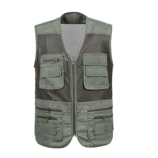army green mens mesh breathable vest collarless vest multi pockets male pgrapher sleeveless waistcoat, Black;white
army green mens mesh breathable vest collarless vest multi pockets male pgrapher sleeveless waistcoat, Black;white