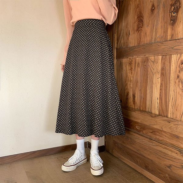 spring 2020 summer harajuku korean style skirts womens fashion vintage sweet floral dots pleated high waist long skirt women, Black
spring 2020 summer harajuku korean style skirts womens fashion vintage sweet floral dots pleated high waist long skirt women, Black