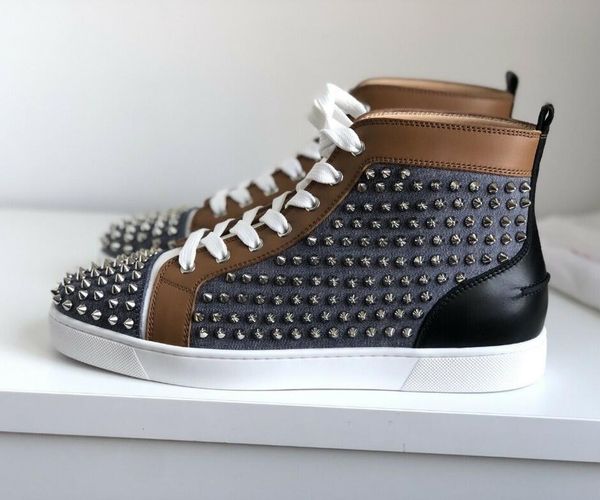 paris design spikes high sneakers shoes women,men casual red bottom rivets party dress casual walking outdoor lace-up trainers, Black
paris design spikes high sneakers shoes women,men casual red bottom rivets party dress casual walking outdoor lace-up trainers, Black