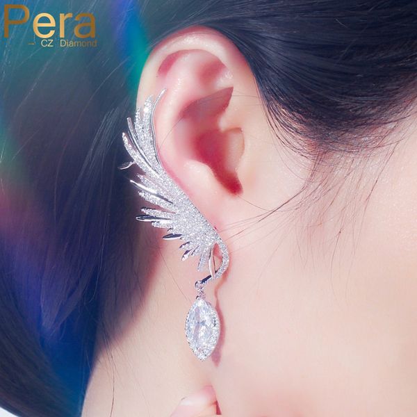 stud pera fashion white cubic zirconia long angel wing leaf dangle drop earrings for women ear cuff daily party jewelry e460, Golden;silver
stud pera fashion white cubic zirconia long angel wing leaf dangle drop earrings for women ear cuff daily party jewelry e460, Golden;silver