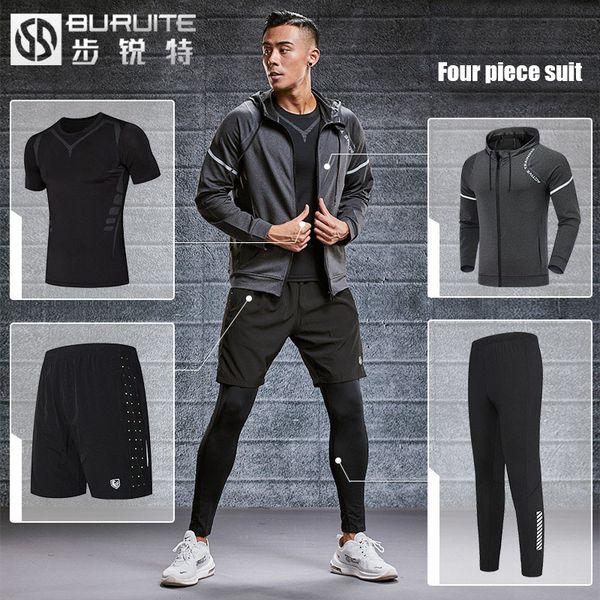 fitness suit men's quick drying leggings in autumn and winter high elastic short sleeve basketball running set of four, White;black
fitness suit men's quick drying leggings in autumn and winter high elastic short sleeve basketball running set of four, White;black