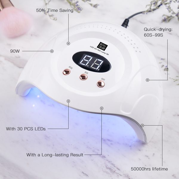 90w nail dryer uv led lamp dual light b6 nail lamp professional art tool manicure machine intelligent induction
90w nail dryer uv led lamp dual light b6 nail lamp professional art tool manicure machine intelligent induction