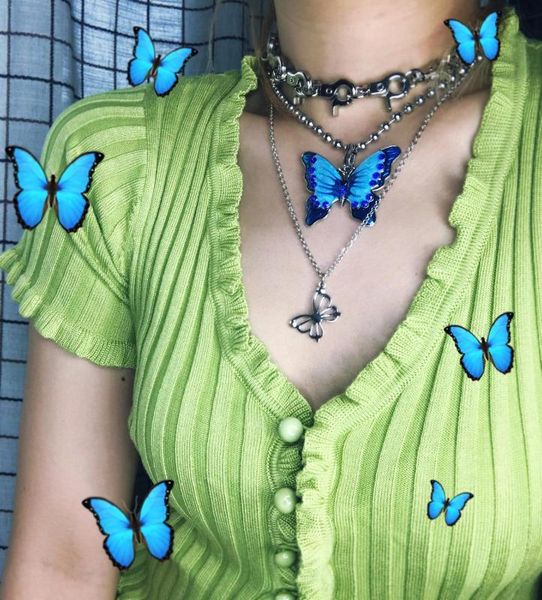 ins girl butterfly pendant necklaces women vintage hip hop stainless steel letter beads choker cool girls punk sliver chain, Silver
ins girl butterfly pendant necklaces women vintage hip hop stainless steel letter beads choker cool girls punk sliver chain, Silver