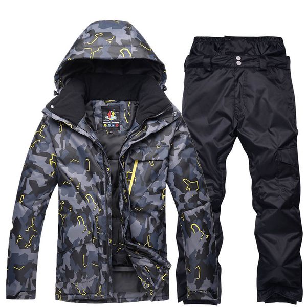 black grey man professional snowboarding clothes ski suit sets waterproof windproof winter outdoor costumes snow jackets + pants
black grey man professional snowboarding clothes ski suit sets waterproof windproof winter outdoor costumes snow jackets + pants
