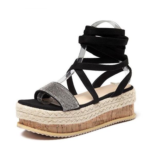 35-42 diamond sandals ankle cross strappy shoes women woven thick-bottom lace up sandals platform sandals heels roman boots sandalias, Black
35-42 diamond sandals ankle cross strappy shoes women woven thick-bottom lace up sandals platform sandals heels roman boots sandalias, Black
