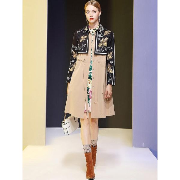designer runway beading diamond sequin european style women trench coat windproof dust coat print vintage elegant, Tan;black
designer runway beading diamond sequin european style women trench coat windproof dust coat print vintage elegant, Tan;black