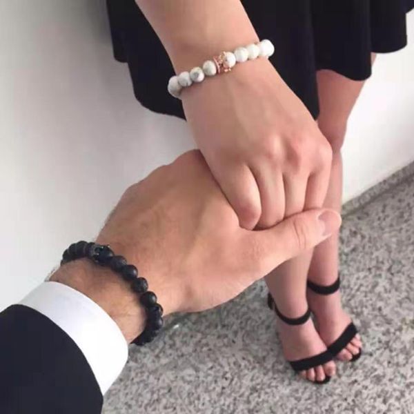 new volcanic stone friendship bracelets bracelet white crown beaded stone bracelet couple models mujer moda 2019, Black
new volcanic stone friendship bracelets bracelet white crown beaded stone bracelet couple models mujer moda 2019, Black