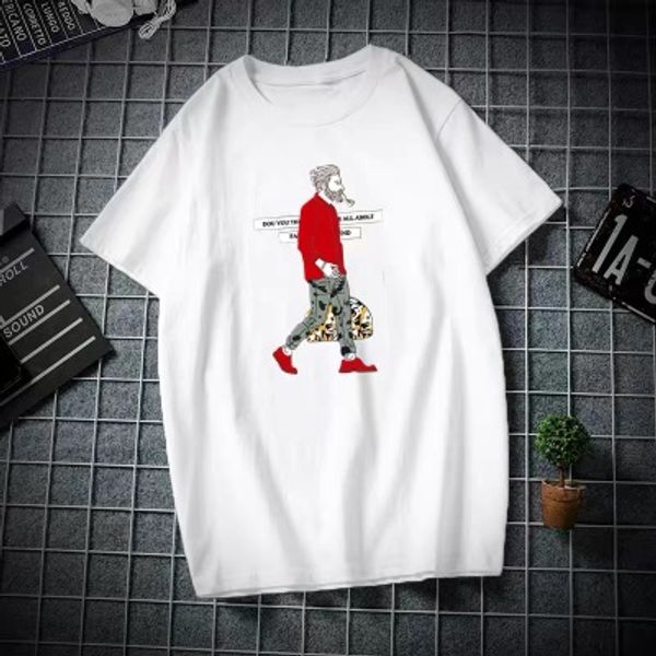 mens t shirt for summer with printed fashion new stylish men and women t shirts streetwear casual tees size m-3xl, White;black
mens t shirt for summer with printed fashion new stylish men and women t shirts streetwear casual tees size m-3xl, White;black