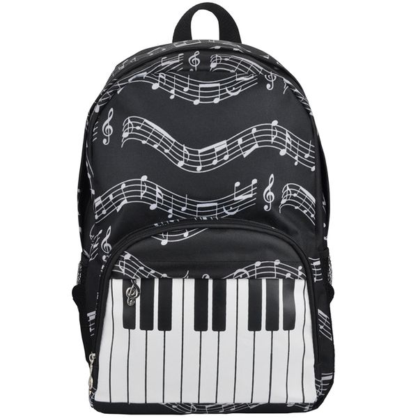musical backpack backpack musical notes oxford cloth bag art department storage black+white