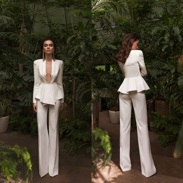 2020 handsome women suits evening dresses deep v neck long sleeve pant suits prom gowns party wear, Black;red
2020 handsome women suits evening dresses deep v neck long sleeve pant suits prom gowns party wear, Black;red