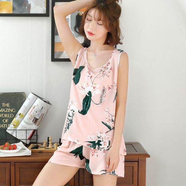 2019 summer sleepwear women pajamas sets v-neck cartoon sleeveless pajama suit vest women homewear suit soft, Blue;gray
2019 summer sleepwear women pajamas sets v-neck cartoon sleeveless pajama suit vest women homewear suit soft, Blue;gray