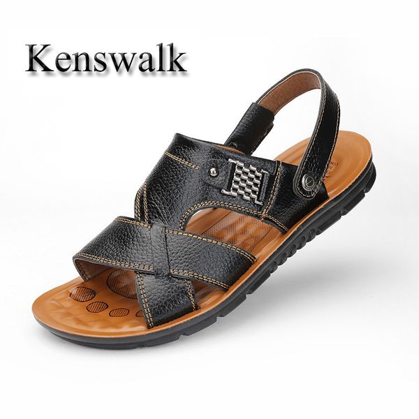 kenswalk men's summer comfortable slip-on genuine leather casual sandals fashion men black slippers plus size 38-48
kenswalk men's summer comfortable slip-on genuine leather casual sandals fashion men black slippers plus size 38-48