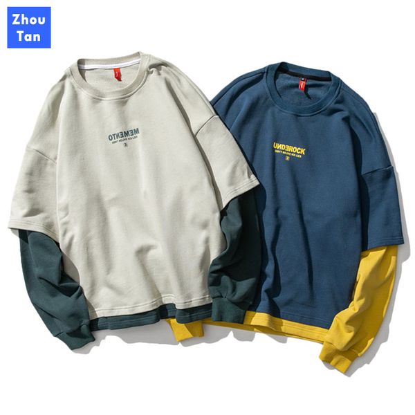 autumn winter men's round neck sweatshirt fake two-piece couple letter pullover hip hop streetwear casual wild student jacket, Black
autumn winter men's round neck sweatshirt fake two-piece couple letter pullover hip hop streetwear casual wild student jacket, Black