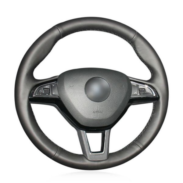 black artificial leather steering wheel cover for skoda octavia 2017 fabia 2016 
black artificial leather steering wheel cover for skoda octavia 2017 fabia 2016
