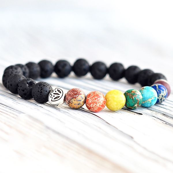 wholesale lotus charm 7 chakra bracelet natural rock lava spiritual yoga prayer stretch bracelet womens yoga tibetan jewelry, Golden;silver
wholesale lotus charm 7 chakra bracelet natural rock lava spiritual yoga prayer stretch bracelet womens yoga tibetan jewelry, Golden;silver