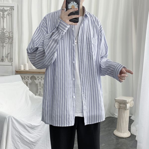 summer thin dress shirt men's fashion business casual striped shirt men streetwear wild loose long sleeve shirts mens s-xl, White;black
summer thin dress shirt men's fashion business casual striped shirt men streetwear wild loose long sleeve shirts mens s-xl, White;black