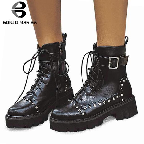 bonjomarisa plus size 33-43 ladies cool black rivet boots fashion lace-up platform ankle boots women 2020 med heel shoes woman
bonjomarisa plus size 33-43 ladies cool black rivet boots fashion lace-up platform ankle boots women 2020 med heel shoes woman