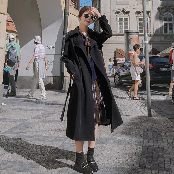 women's trench coats 2021 spring casual loose coat with sashes zipper high waist solid oversize vintage cloak overcoats windbreaker t15, Tan;black
women's trench coats 2021 spring casual loose coat with sashes zipper high waist solid oversize vintage cloak overcoats windbreaker t15, Tan;black