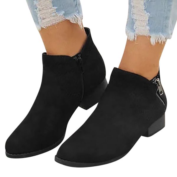 womens comfortable round toe booties for women autumn winter women boots thick heel hollow slip on zipper shoes ankle boots, Black
womens comfortable round toe booties for women autumn winter women boots thick heel hollow slip on zipper shoes ankle boots, Black