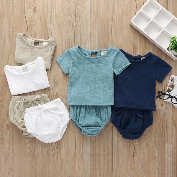 newborn clothing girls boys solid color two piece sets infant short sleeve shirt pants kids summer comfortable soft cotton clothes cls757, White
newborn clothing girls boys solid color two piece sets infant short sleeve shirt pants kids summer comfortable soft cotton clothes cls757, White
