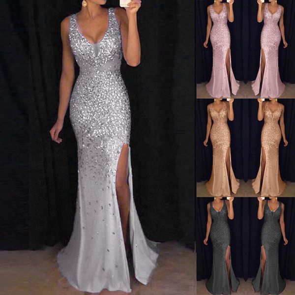 women's summer dresses long fashion sequin prom party gold evening v-neck maxi dress large size women's dresses elegant, Black;gray
women's summer dresses long fashion sequin prom party gold evening v-neck maxi dress large size women's dresses elegant, Black;gray