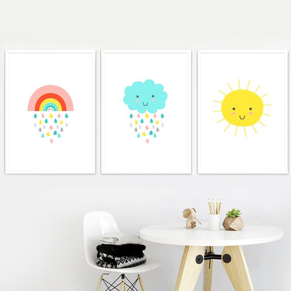 cartoon rainbow rain cloud sun nordic canvas posters and prints wall art print canvas painting wall pictures baby kids room deco
cartoon rainbow rain cloud sun nordic canvas posters and prints wall art print canvas painting wall pictures baby kids room deco