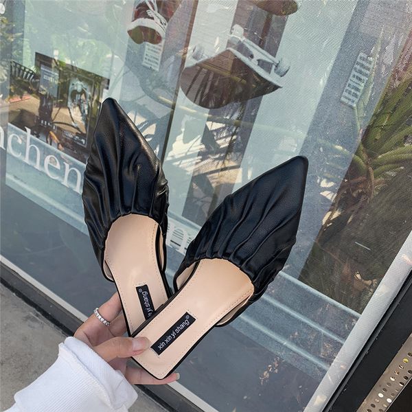 women flat slippers slip on slides outdoor flip flops 2020 fashion pleated mule shoes women slipper chaussure, Black
women flat slippers slip on slides outdoor flip flops 2020 fashion pleated mule shoes women slipper chaussure, Black