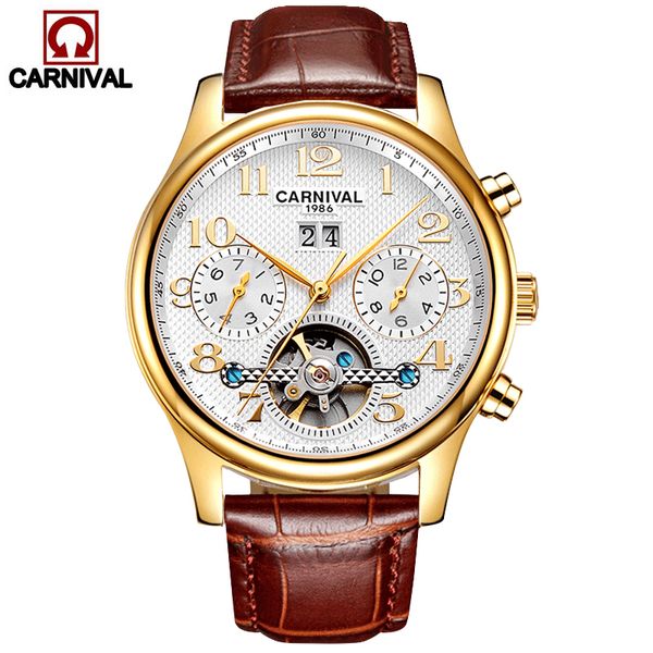 carnival skeleton automatic watch men mechanical watch multifunction calendar week month business, Slivery;brown
carnival skeleton automatic watch men mechanical watch multifunction calendar week month business, Slivery;brown